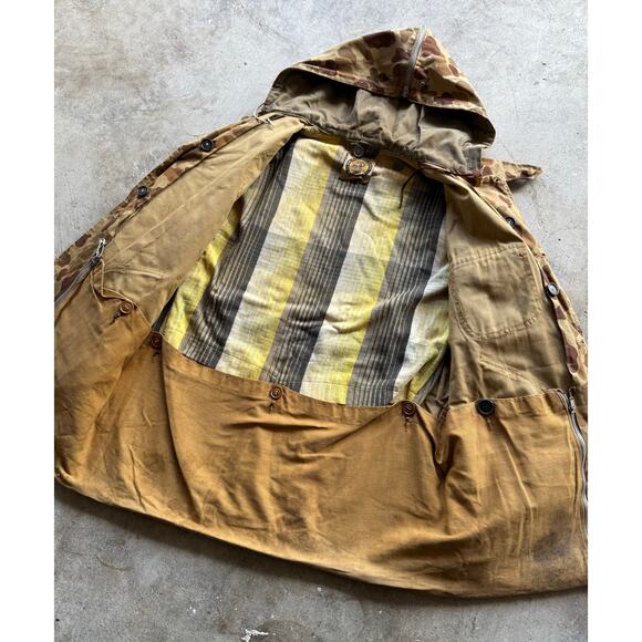 Vintage 1960s Black Sheep Brand Tan Camo Hooded Hunting Jacket Size Large/XL - Picture 4 of 12